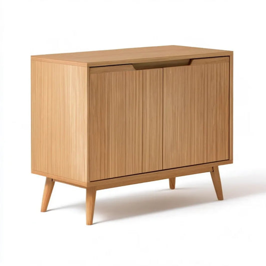 Dwudrzwiowy mebel z litego bambusa, naturalny jasnobrązowy, 100 × 40 × 80 cm