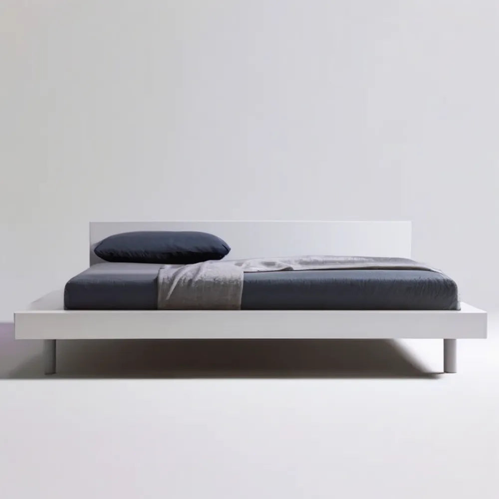 Biała rama łóżka 160 × 200 cm z płyty MDF