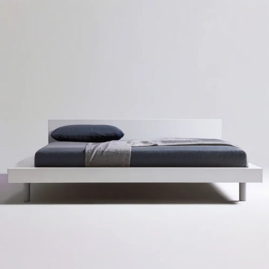 Biała rama łóżka 160 × 200 cm z płyty MDF